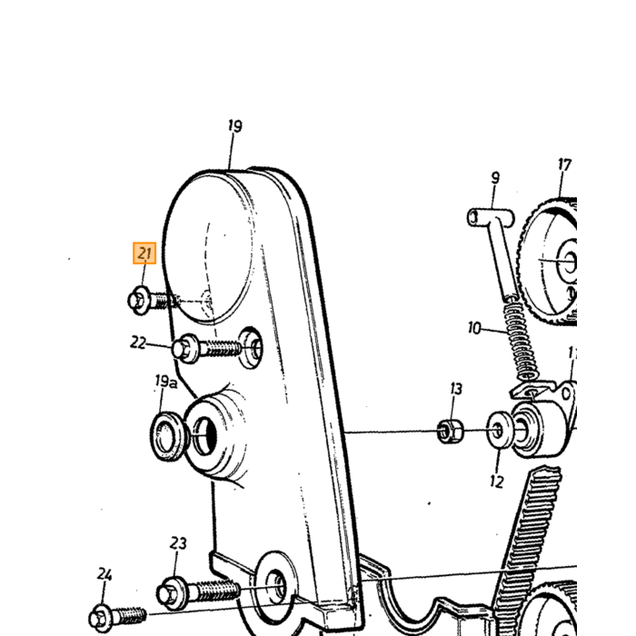 Volvo skruebolt krumtapaksel remskive 240 740 760 780 940 960 D24 Volvo varenummer 1257604