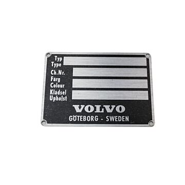 Type plaatje aluminium blanco (onder motorkap) PV444+P1800+PV544+Amazon 
