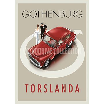 Poster PV gothenburg torslanda  PV544 red retro poster