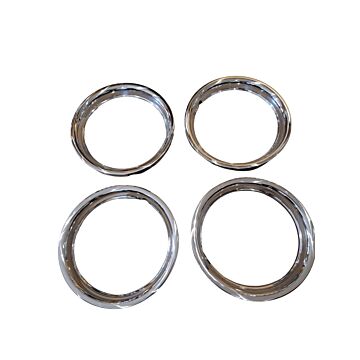 Volvo Wielsierring set 14 inch RVS hoogglans gepolijst voor witte zijvlakken Volvo onderdeel nr 71414
